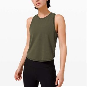 NWT Lululemon Fast as Light Mesh tank Camo Green